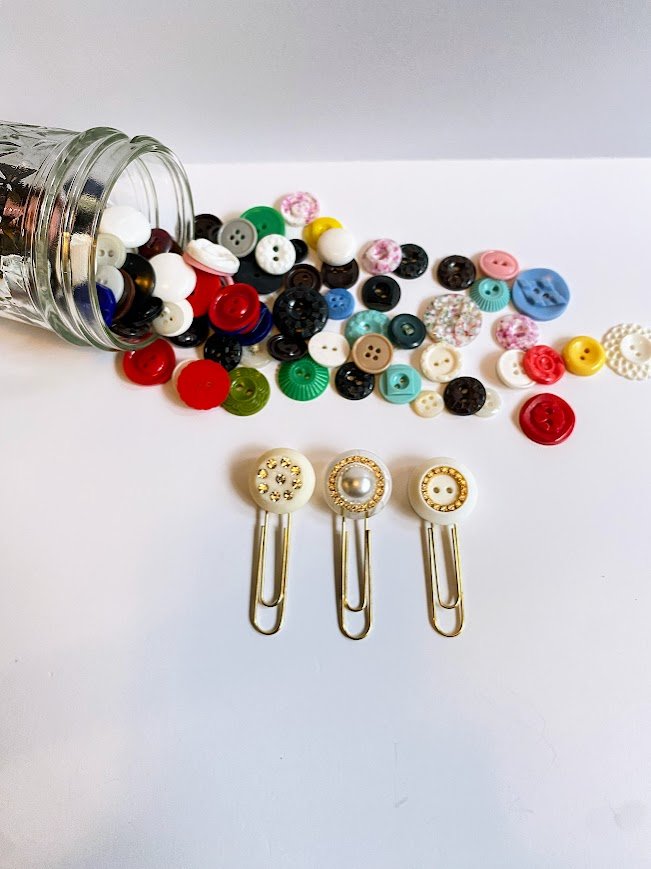 Cream and Rhinestone Clips