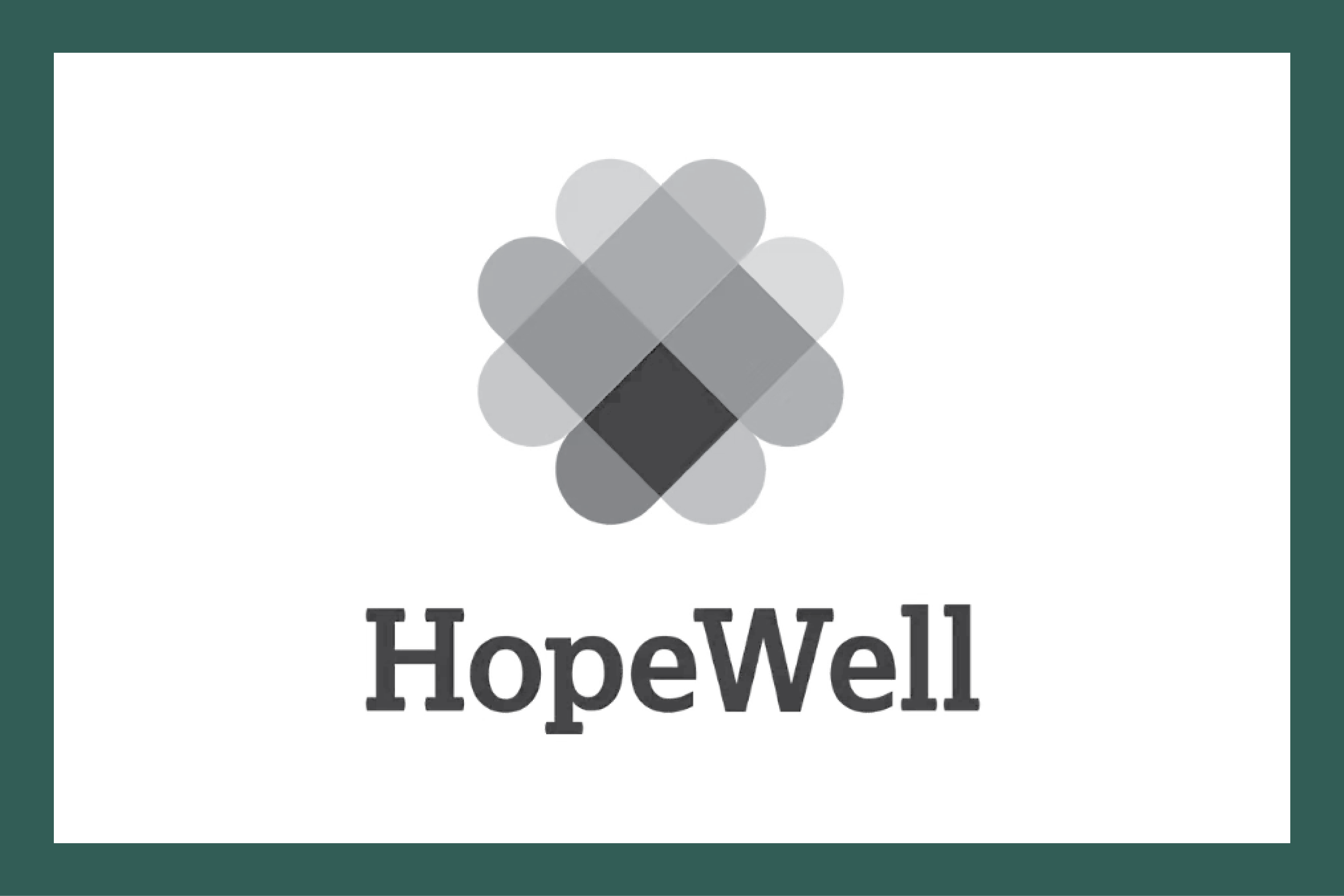 HopeWell logo with a geometric flower design above the text.