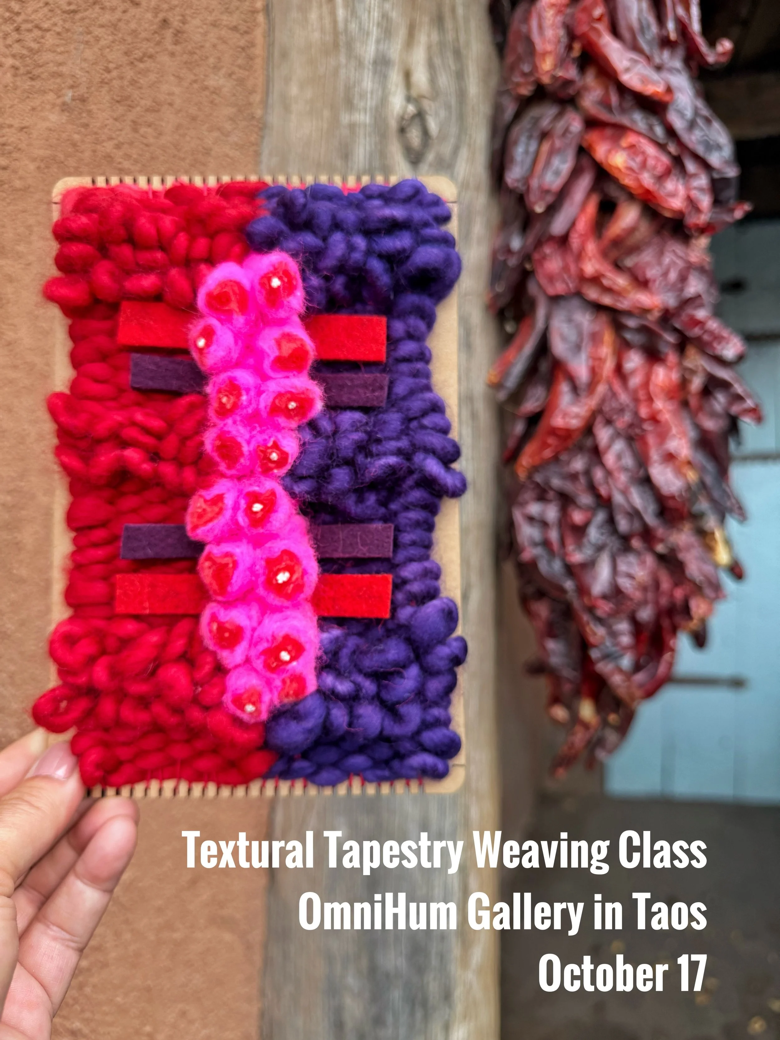Join me at lovely @omnihum for my next Textural Tapestry Weaving Workshop! You will create a beautiful 5&rdquo; x 8&rdquo; textural tapestry. This class introduces frame loom weaving techniques, encouraging exploration of texture, color, and a variet
