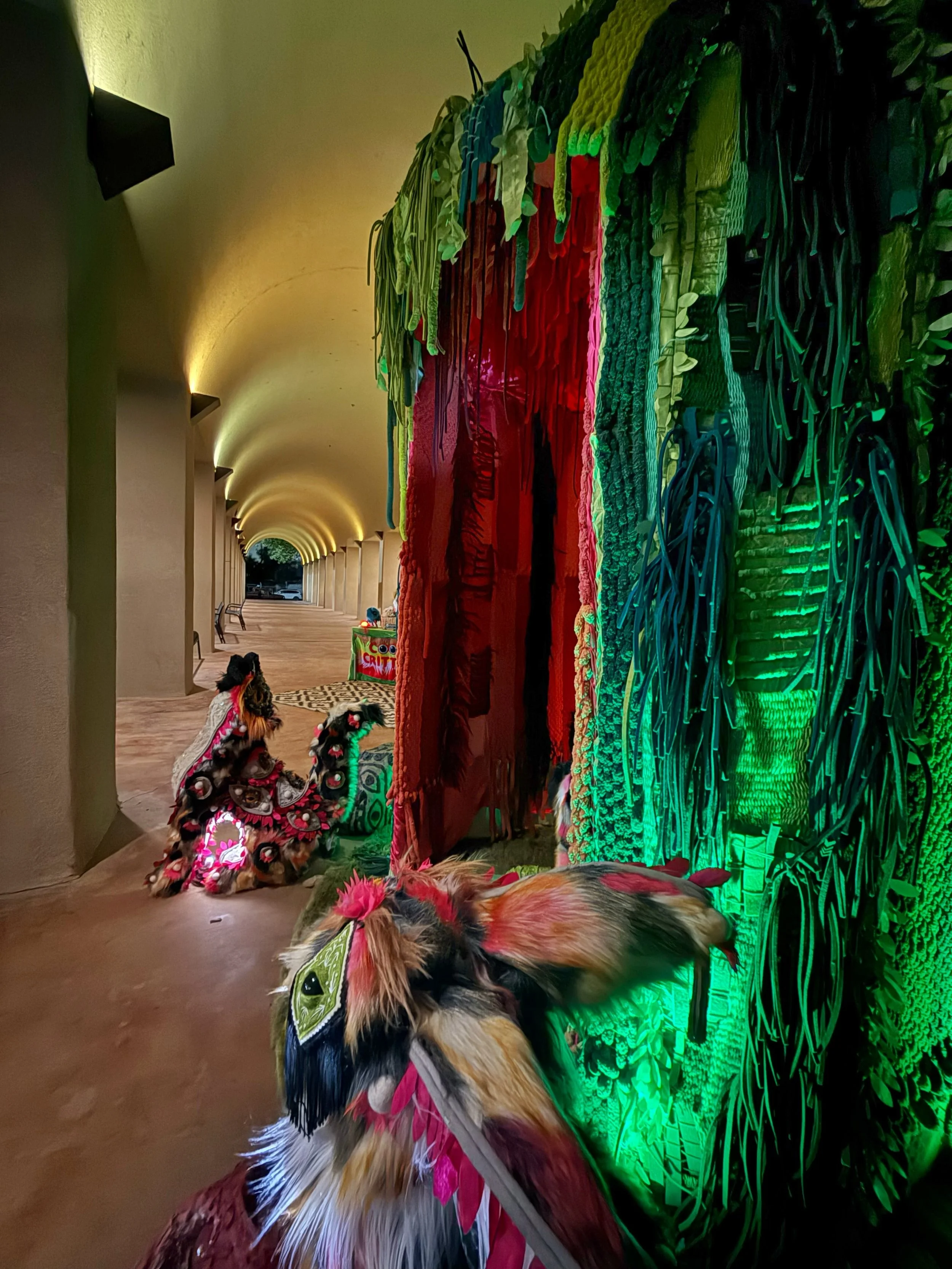 Night time views of our @somosabq installation. It took me an entire summer of weaving to create the outside and inside of this magical structure. The weather almost took it out right after we got it set up, but we were able to move it to a protected