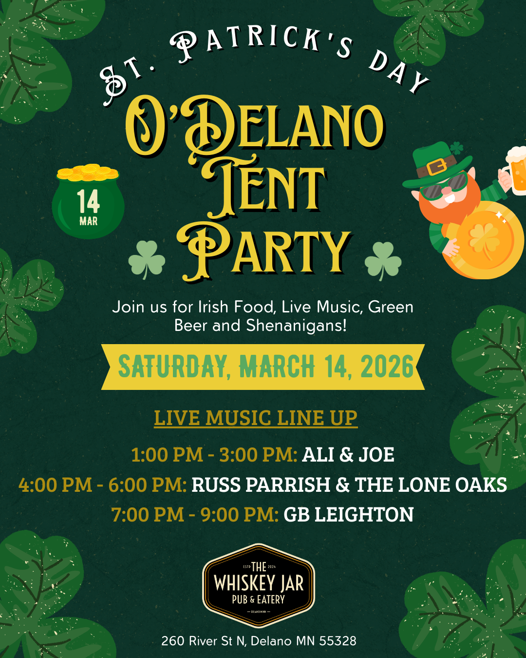 🍀 St. Patrick’s Day Tent Party 🍀