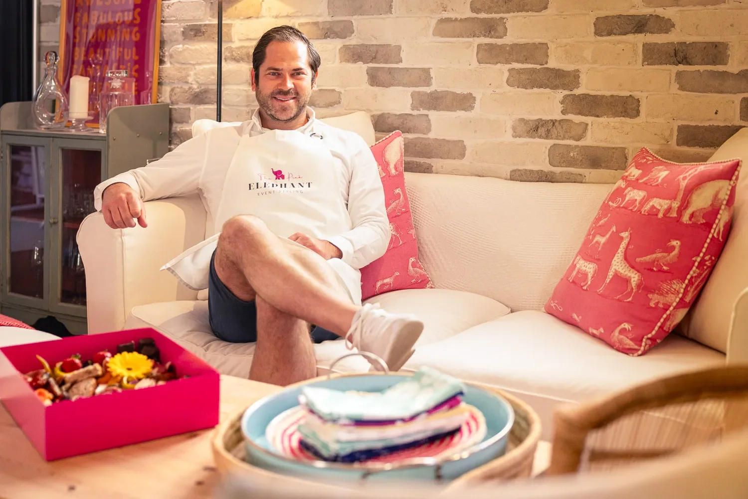 Personal branding photography for small business owner, The Pink Elephant event styling, St Albans Hertfordshire
