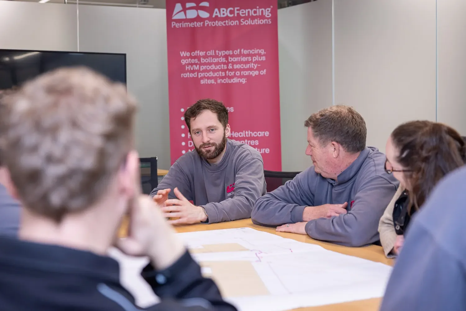 ABC Fencing boardroom team photography, business photographer Hertfordshire