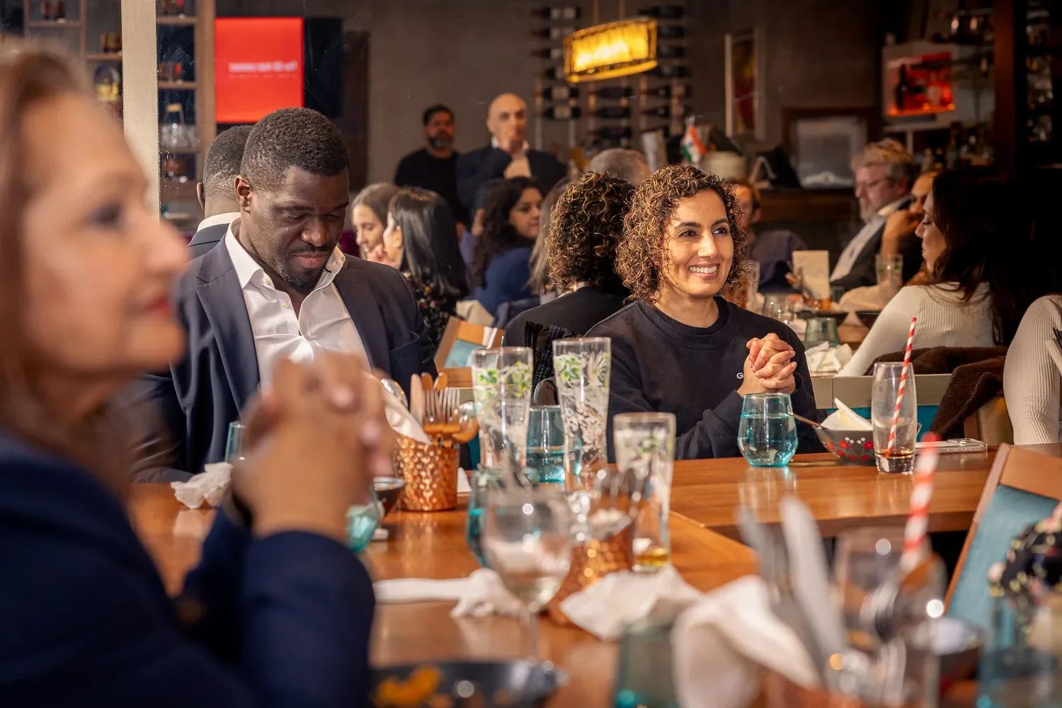 Attendees listening attentively at the Small Business Hub networking lunch, Infuse restaurant, St Albans