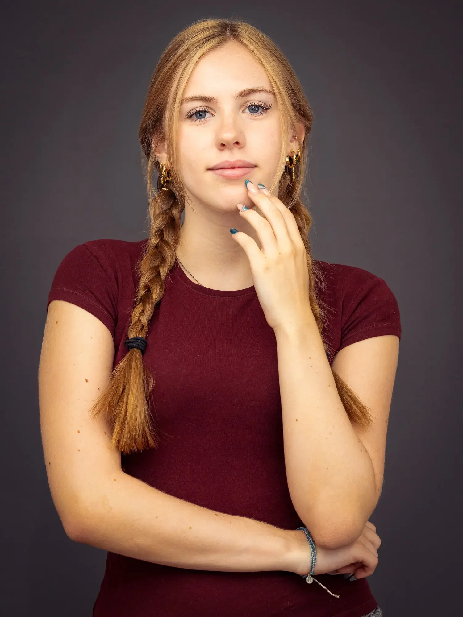 Character-style actor headshot with a thoughtful expression for casting range