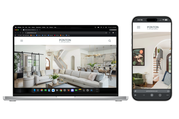 Ponton Interiors website mockup