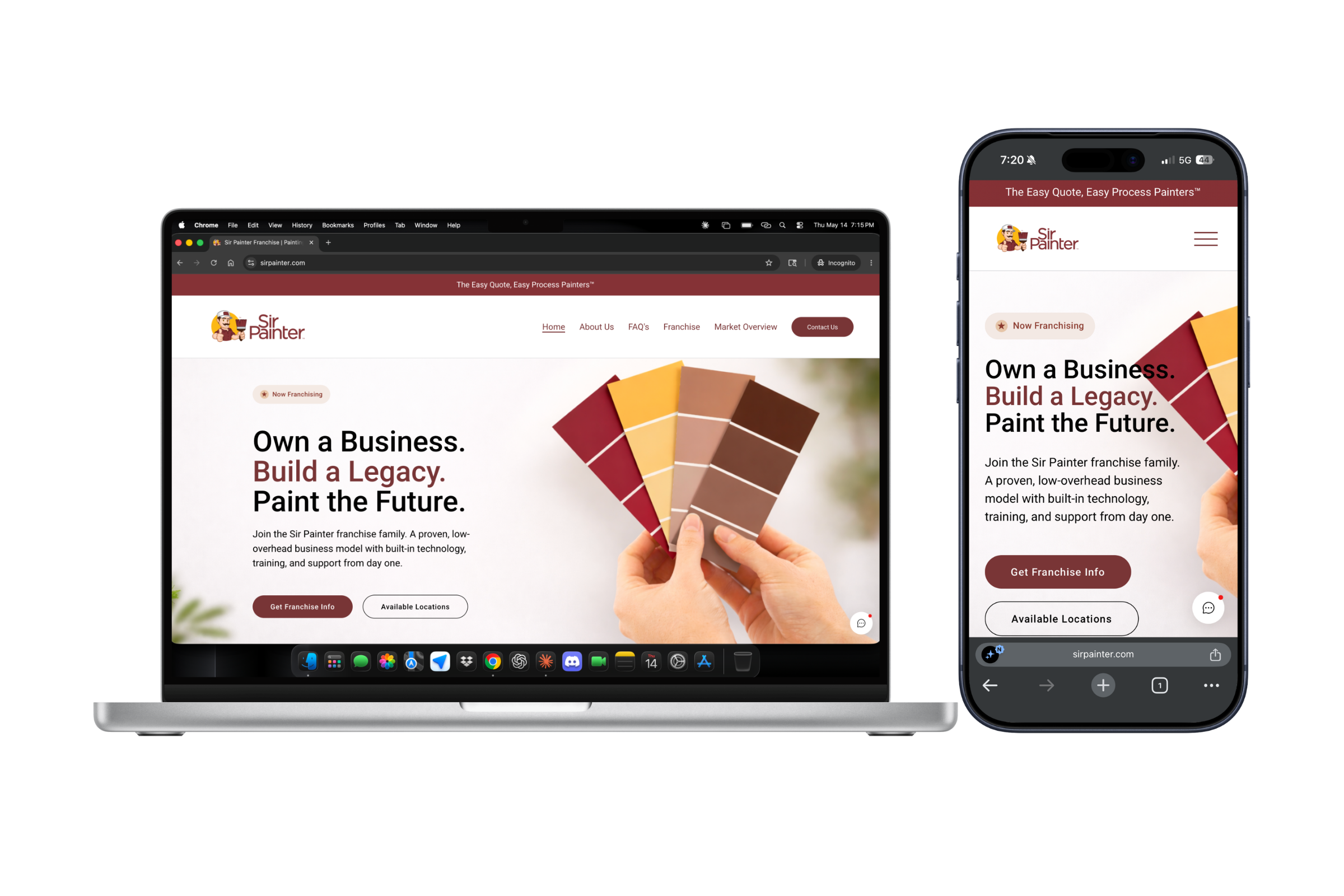 Sir Painter website mockup