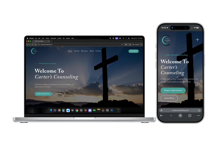 Carter's Counseling website mockup