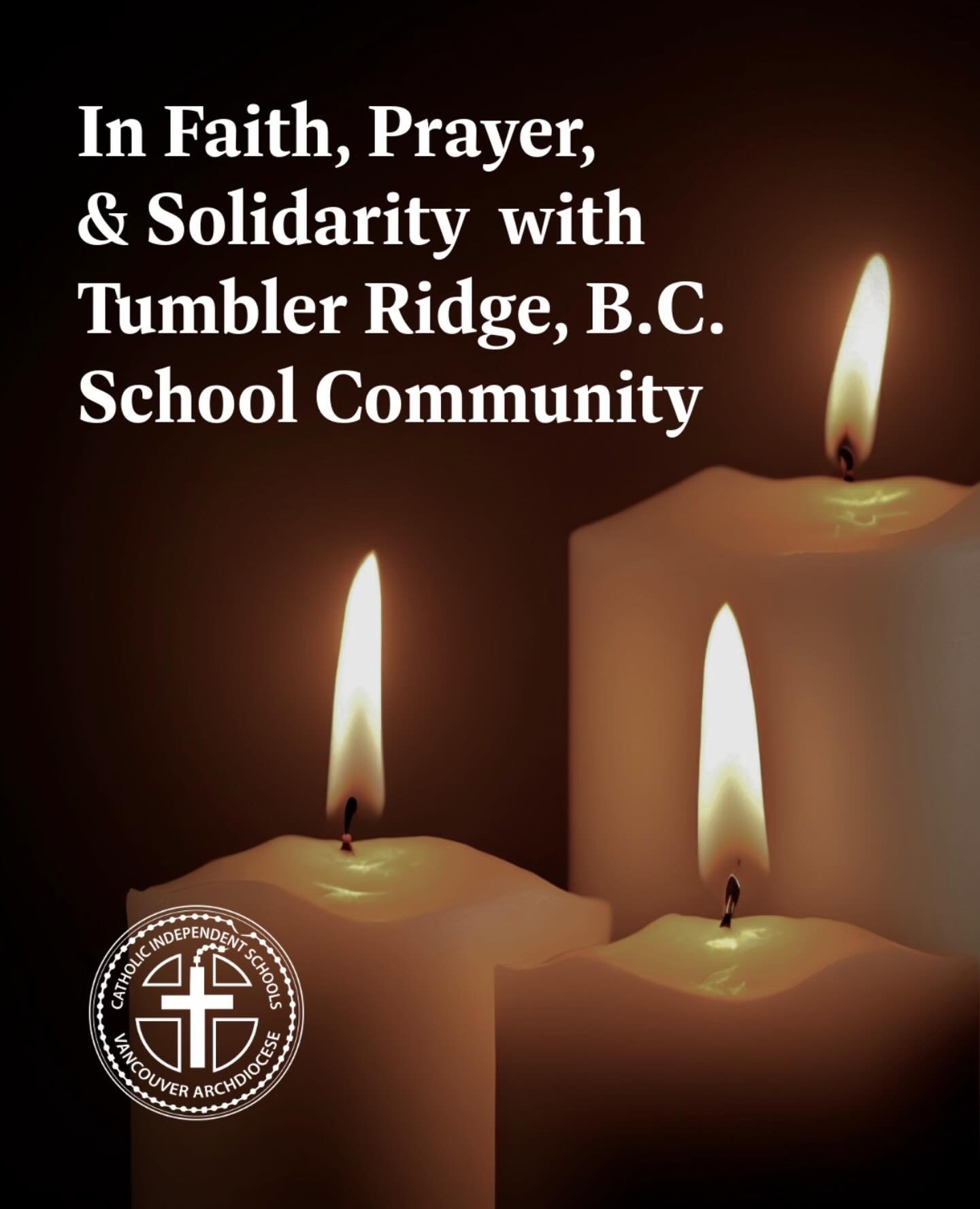 We write with deep sorrow following the incident in Tumbler Ridge, British Columbia on February 10, 2026. We recognize the grief and concern felt by staff, students, and families across our province.
 
Let us pray for the souls of those who lost thei