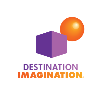 Logo featuring a purple cube, an orange sphere, and the text 'Destination Imagination' in purple and orange.