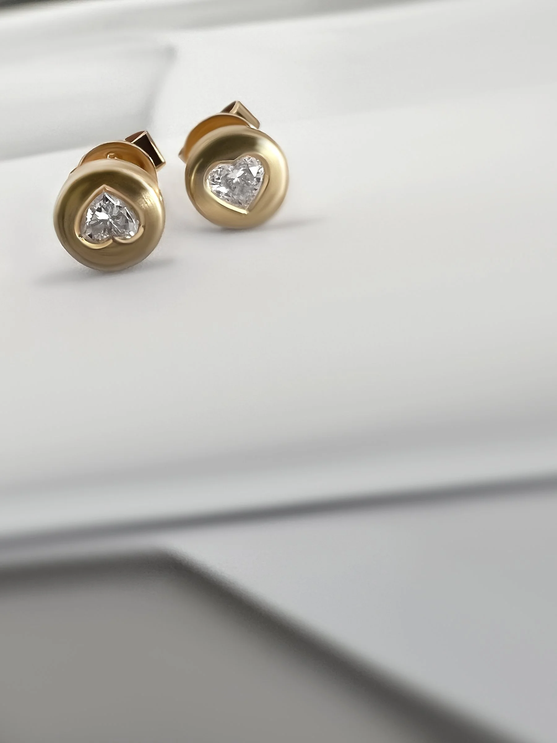 Button Heart Studs