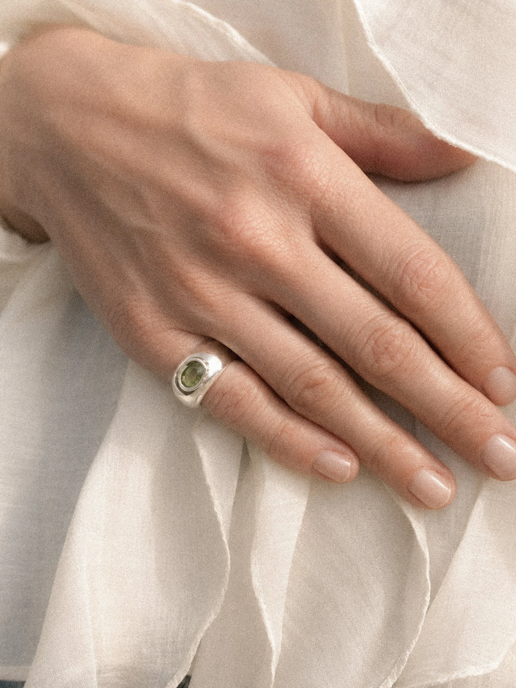 Materia Matcha Green Peridot Ring V.2