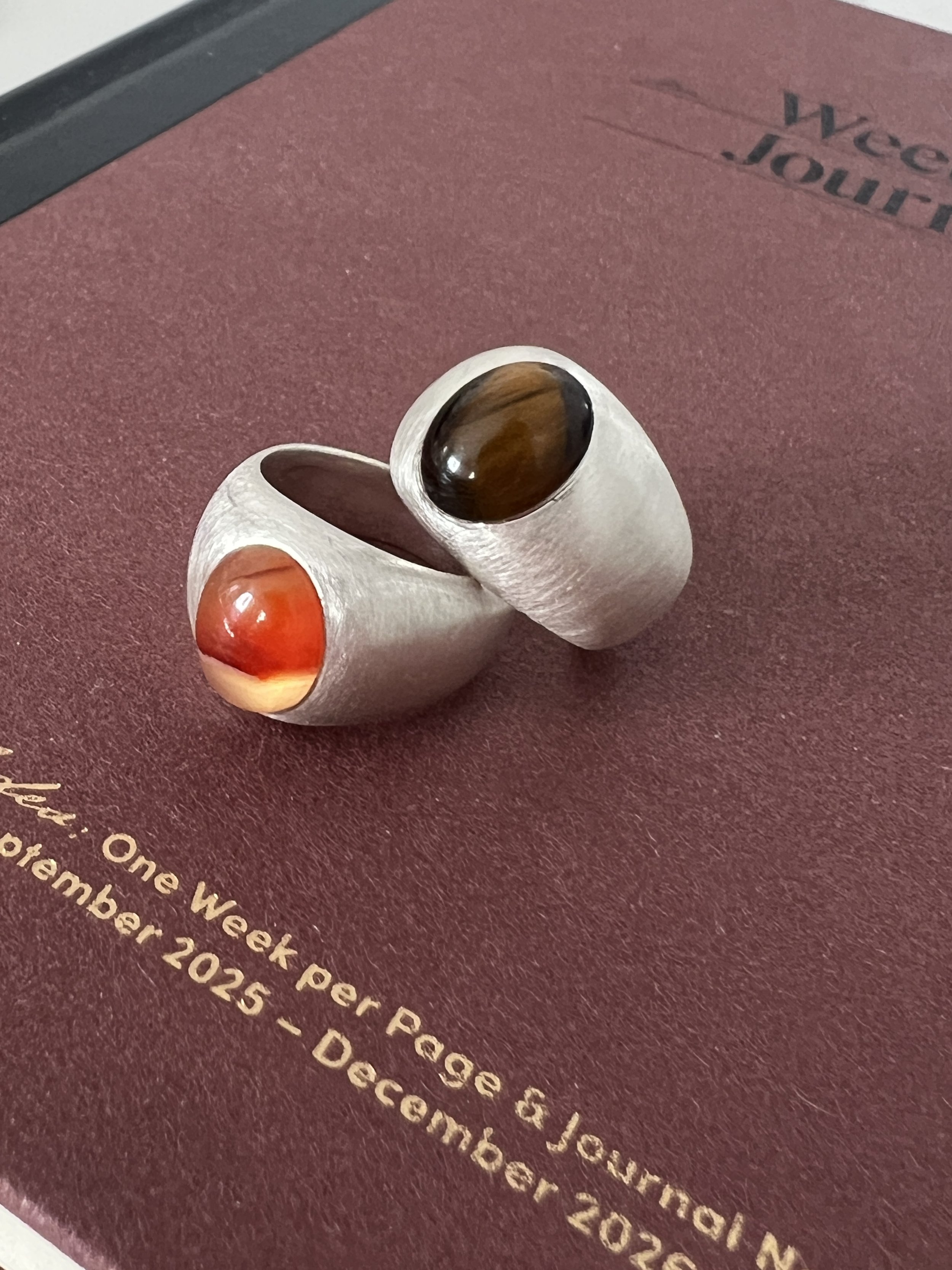 Carnelian & tiger Eye Rings .JPEG