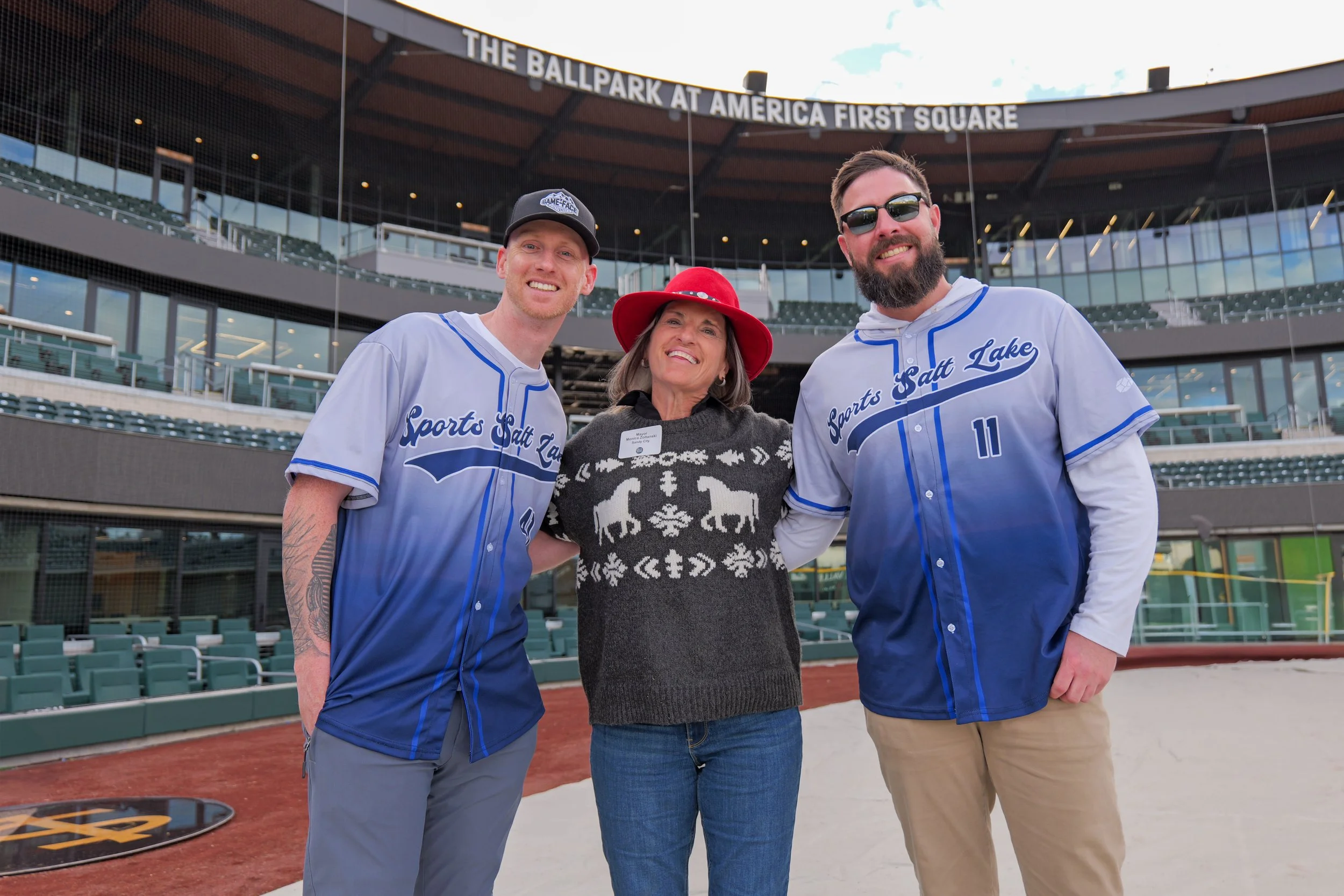 Sports Salt Lake Summit attendees enjoying a day at the ballpark. Enticer Media photography Salt Lake City, Utah.