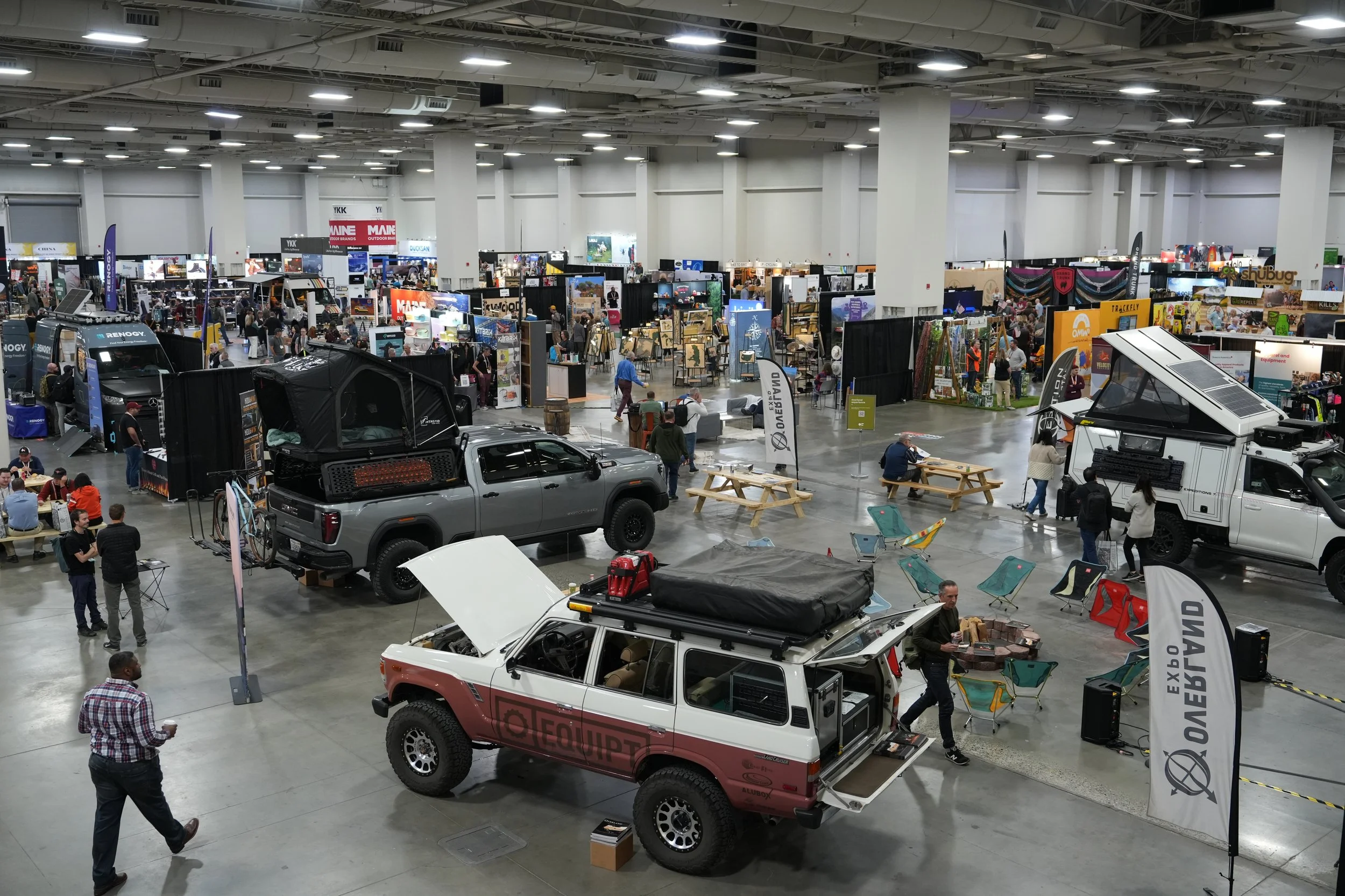 The busy show floor at Outdoor Retailer in the Salt Palace Convention Center. Enticer Media photography Salt Lake City, Utah.