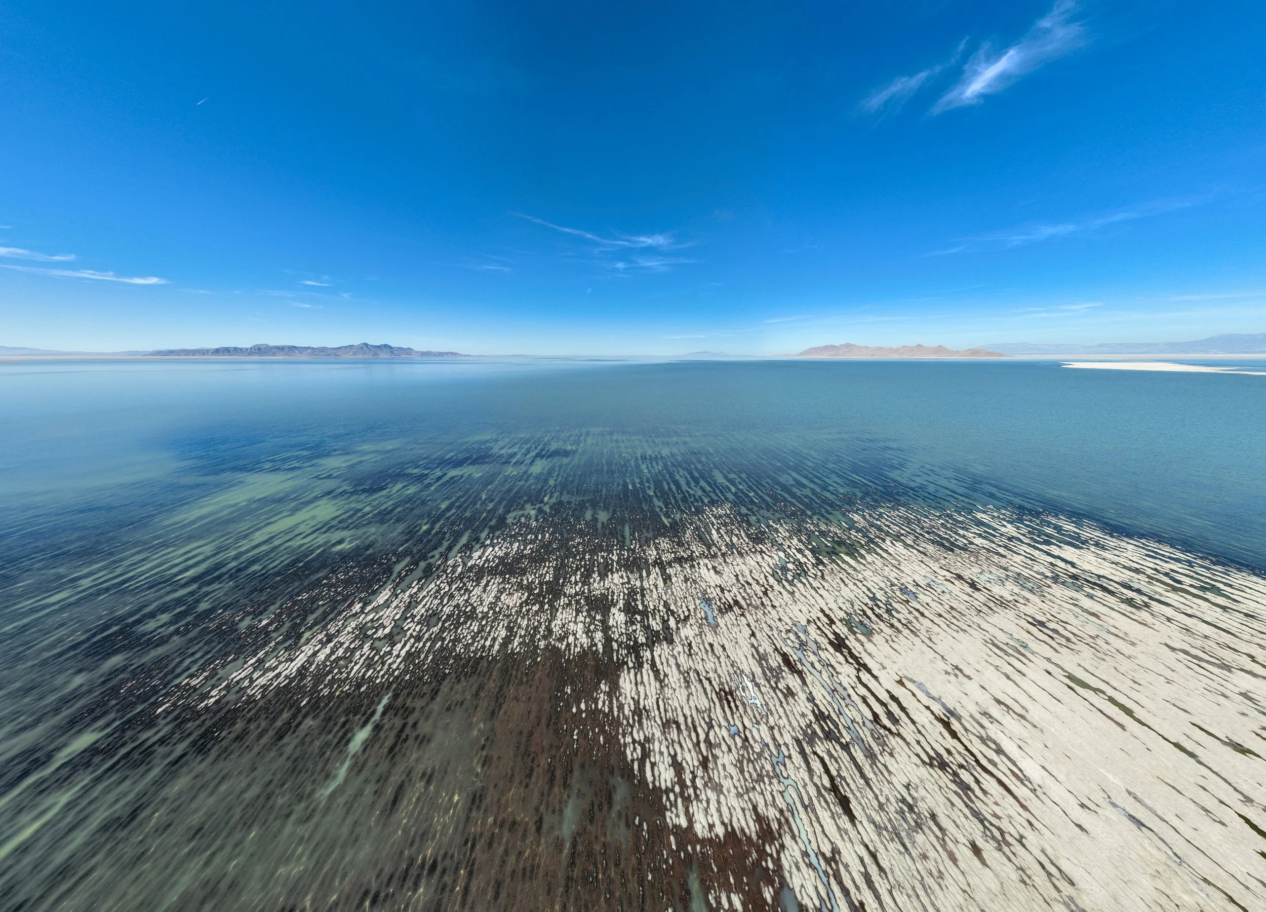 Rock striations in Utah's Great Salt Lake. Drone photography by Enticer Media photography Salt Lake City, Utah.