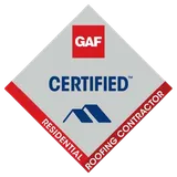 GAF certified residential roofing contractor badge