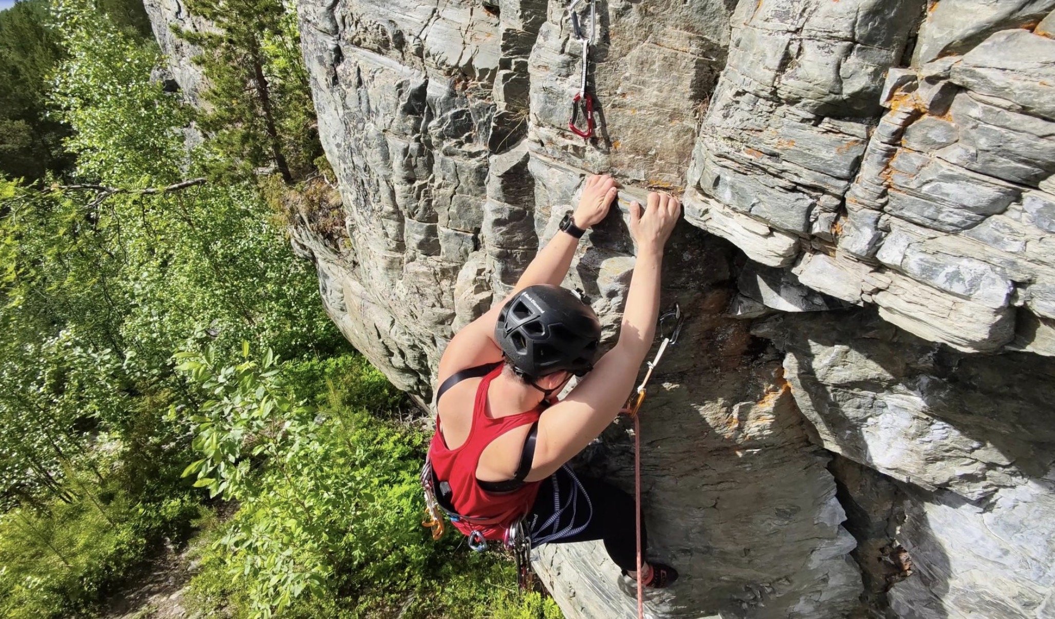 "Selfie med drone" Himmelveggen i Alta.
Klatrer og fotograf: Lill Karin Saltermark