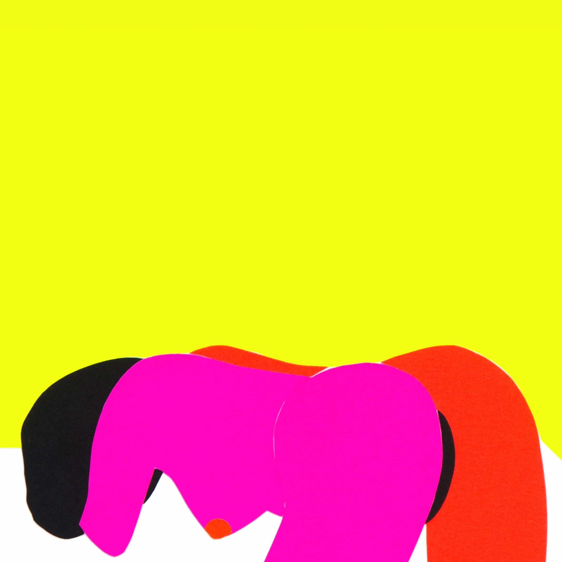 Collage de Colores Planos – Mujer en Escena de Dormitorio
Este collage minimalista muestra a una mujer en posición cuadrúpeda sobre un fondo amarillo vibrante, evocando una escena íntima en un dormitorio. Con un enfoque estilizado y formas depuradas,