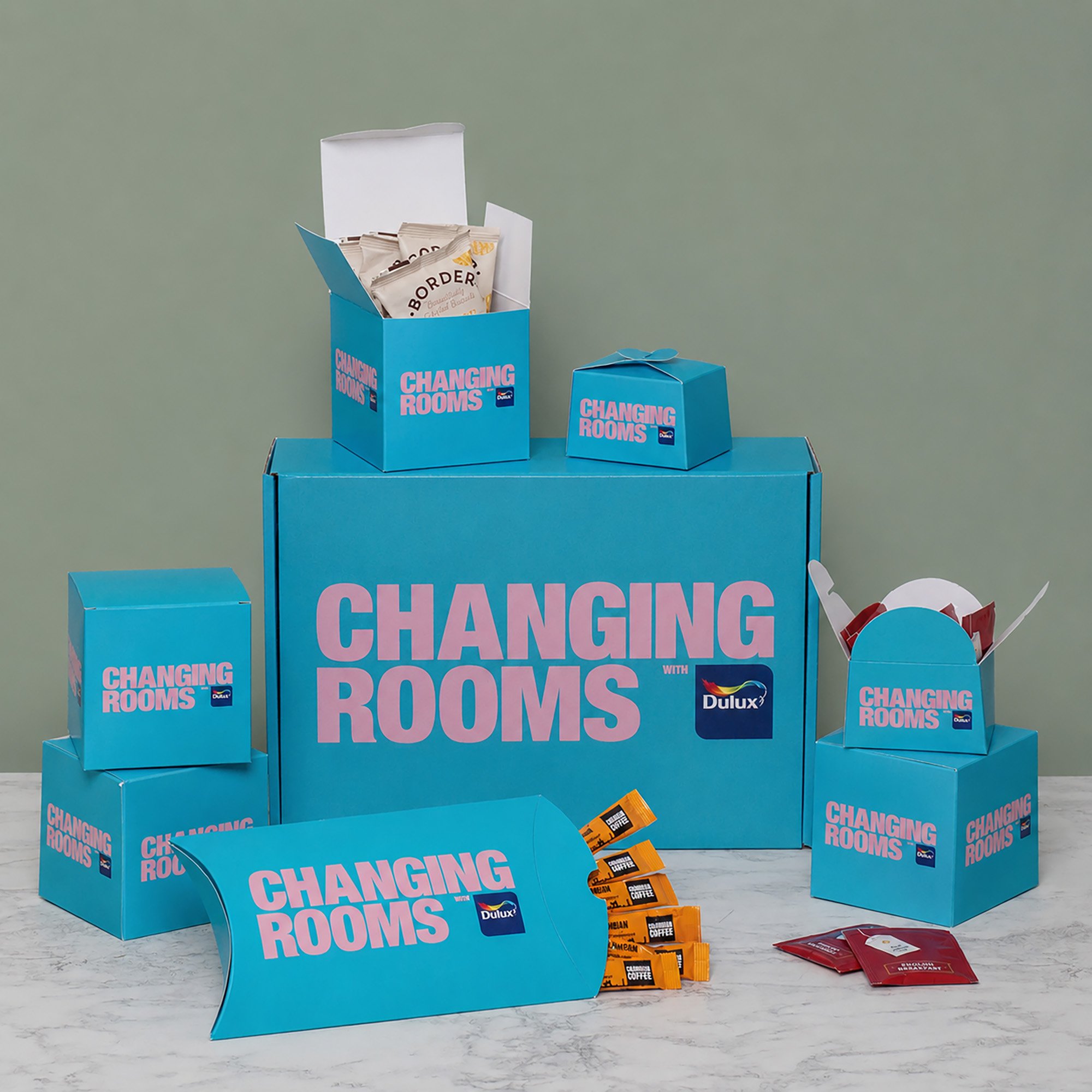 Branded Gift Boxes with Biscuits, Tea & Coffee for Dulux,