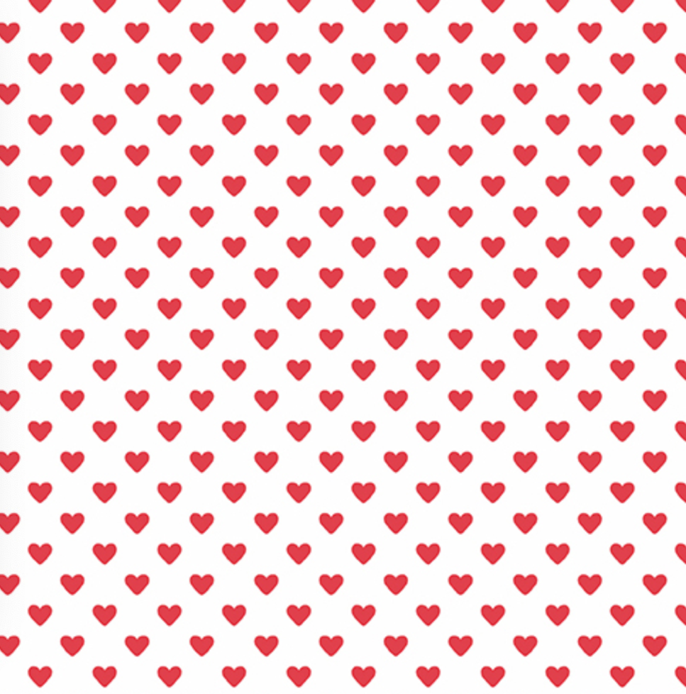 Red Hearts on White