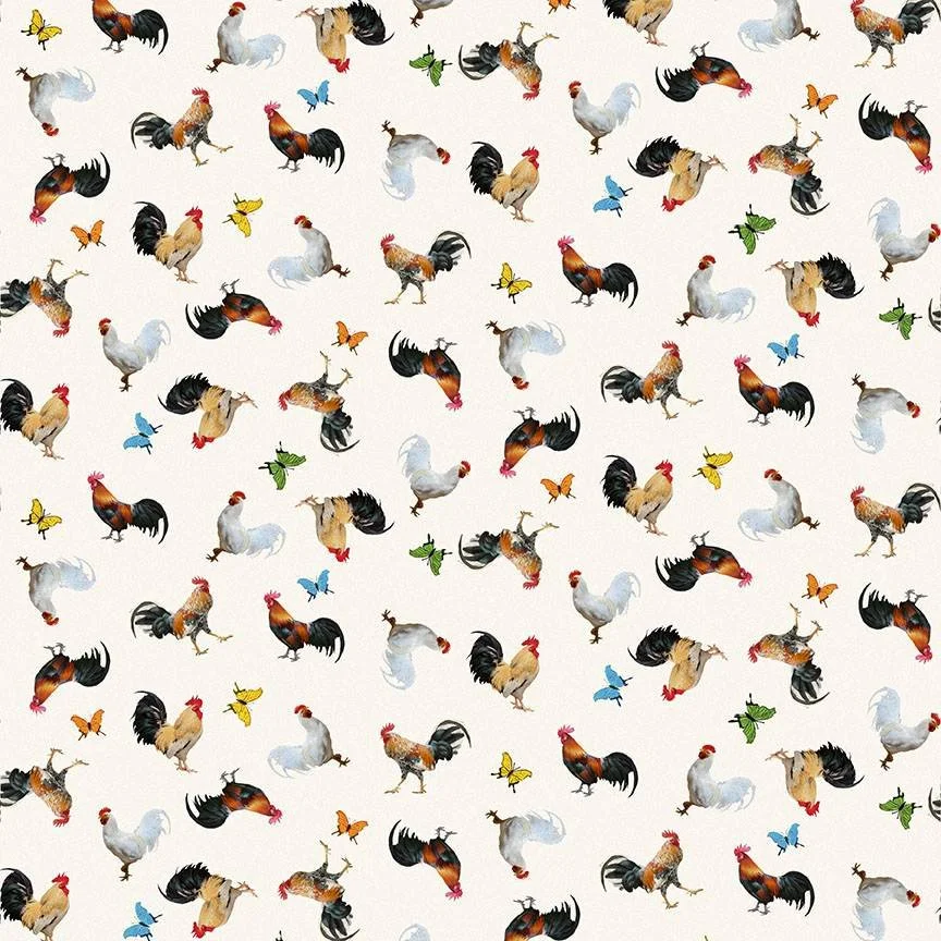 Chickens, Roosters and Butterflies