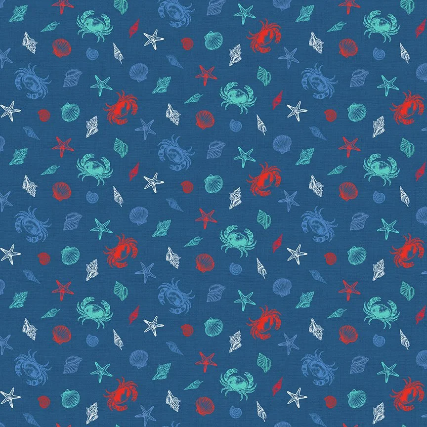 Shells on Blue