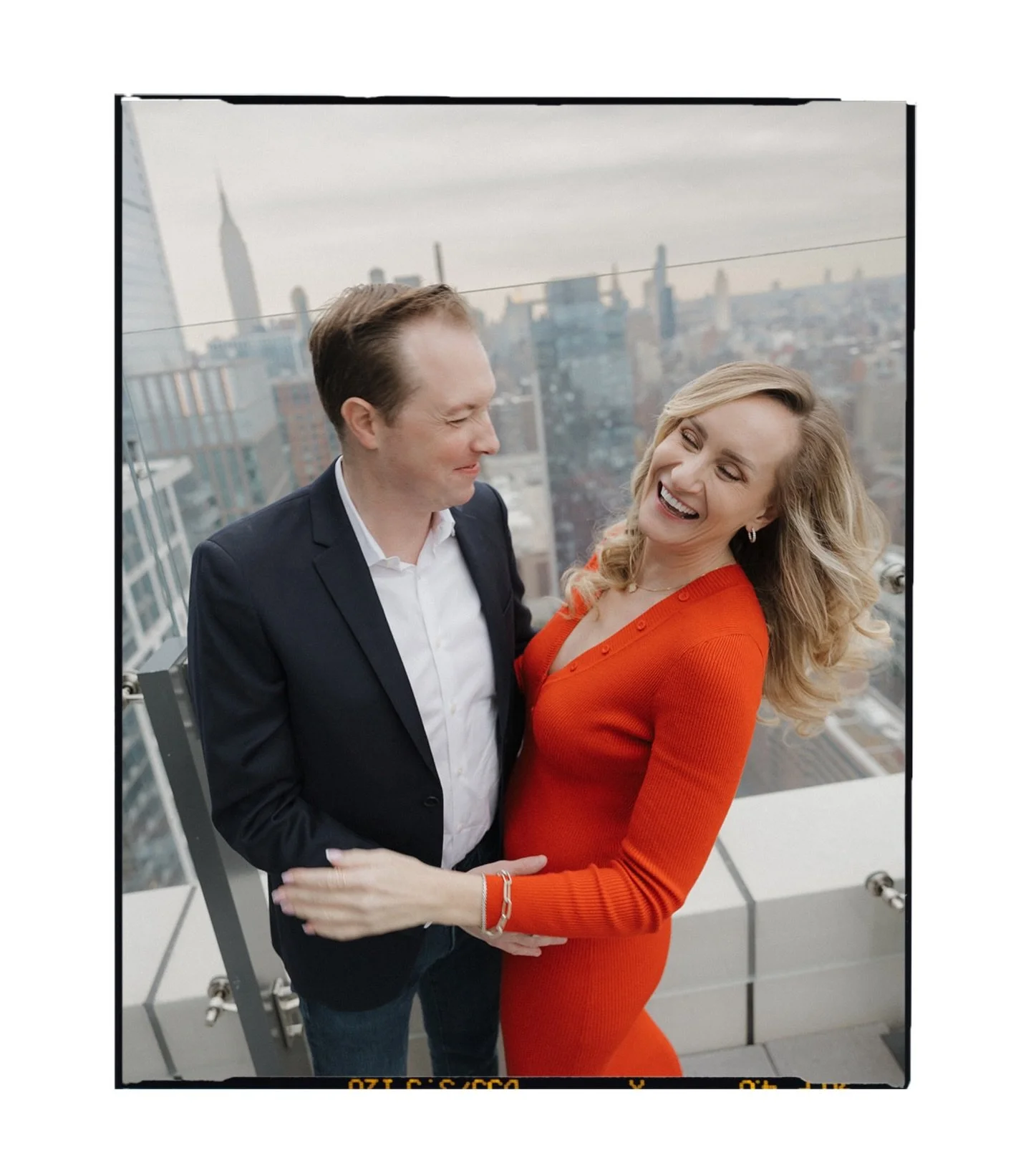 They&rsquo;re engaged! ✨🤍 @jennifervchandler &amp; @tbuws 
.
.
So happy for these two and they celebrate LOVE! And the power of it🙏🏼🥹
.
Grateful to have captured these sweet moments on their roof with NYC, in all her sparkly glory behind them. 
.