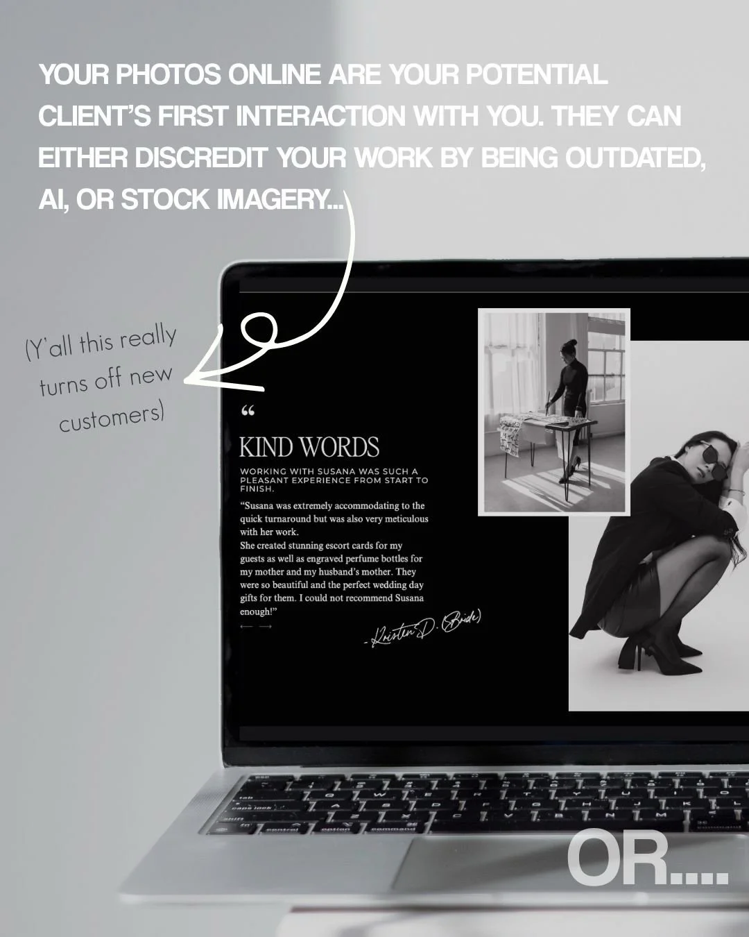 Are you building trust? Or are people wondering&hellip; is she even real?👀

No joke y&rsquo;all. Recently I&rsquo;ve worked with so many people who prop up their websites with stock images or AI. When our brain sees these it checks out. 😵&zwj;💫

T