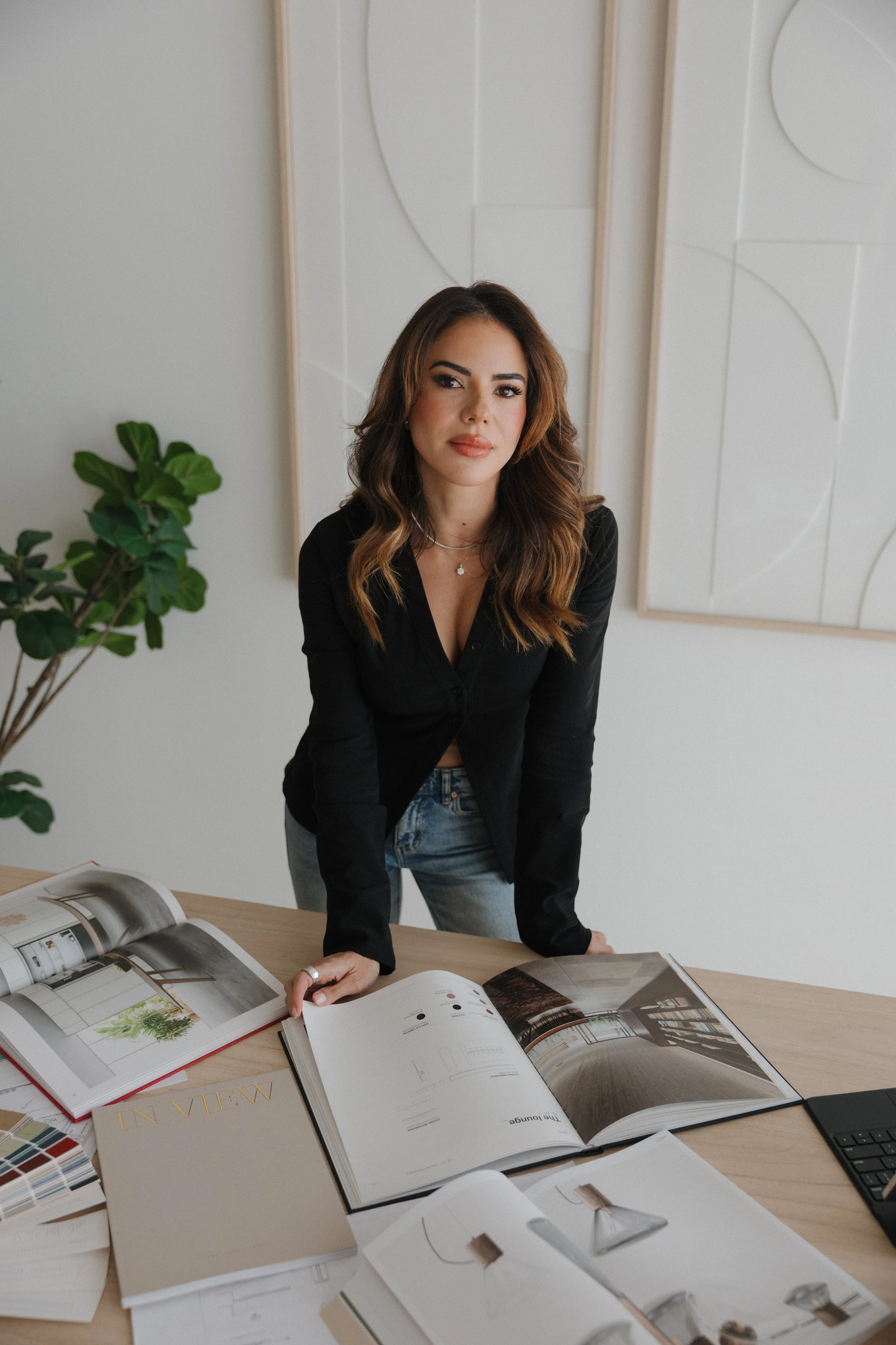 Branding Portrait of Female entrepreneur at desk