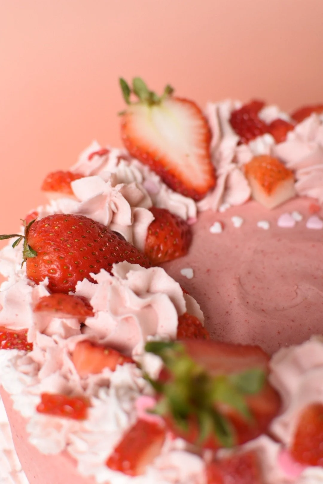 plant-based vegan strawberry cake