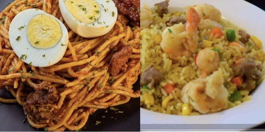 Fried Rice and Jollof Spaghetti with boiled Egg (Copy)
