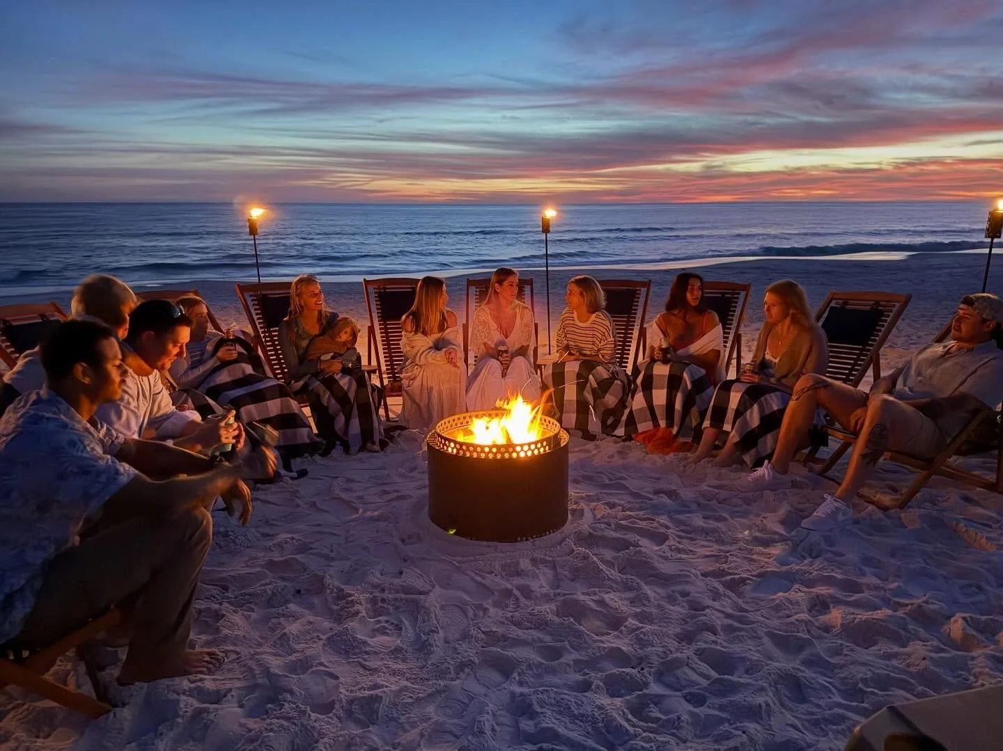 Spring break nights were never hotter 🔥 #springbreak #fireupthenight #beachbonfire #30a #visitfl