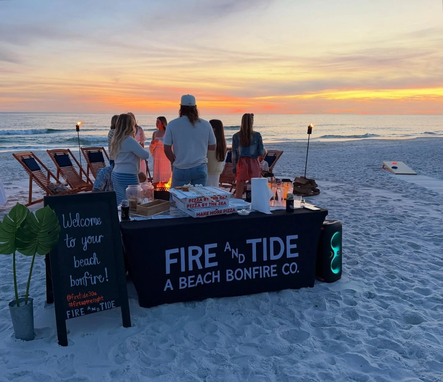 It&rsquo;s officially spring break here on 30A! Book your family + friends beach bonfire today to ensure availability! #beachbonfire #beachbonfire30a #fireupthenight #springbreak30a #springbreak2026