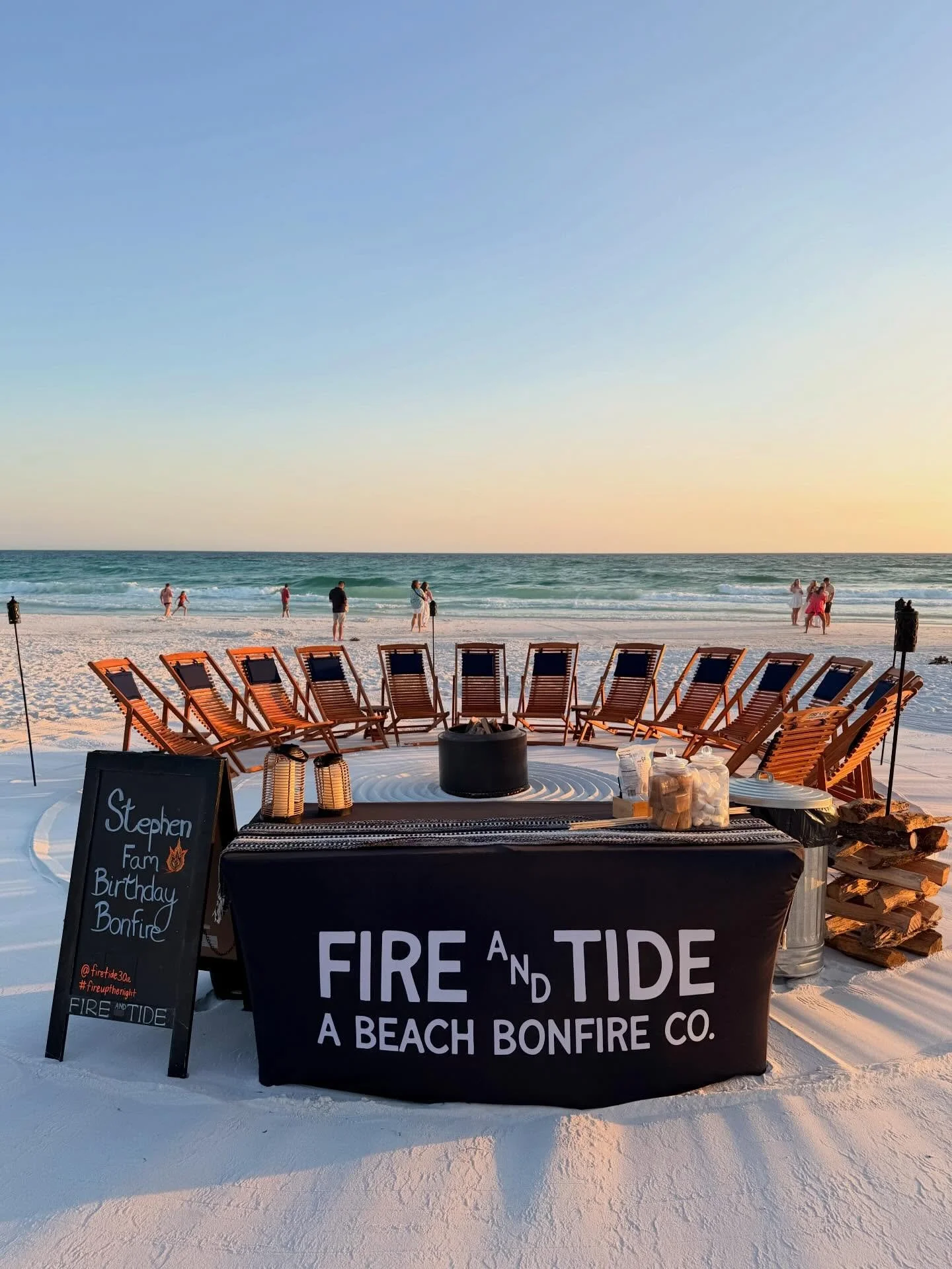 Last nights epic birthday bash beach bonfire (try saying that 3 times fast!) at Blue Mountain Beach! 🌅🔥 #birthdaybonfire #beachbonfire #springbreaknights #bluemountainbeach #30a