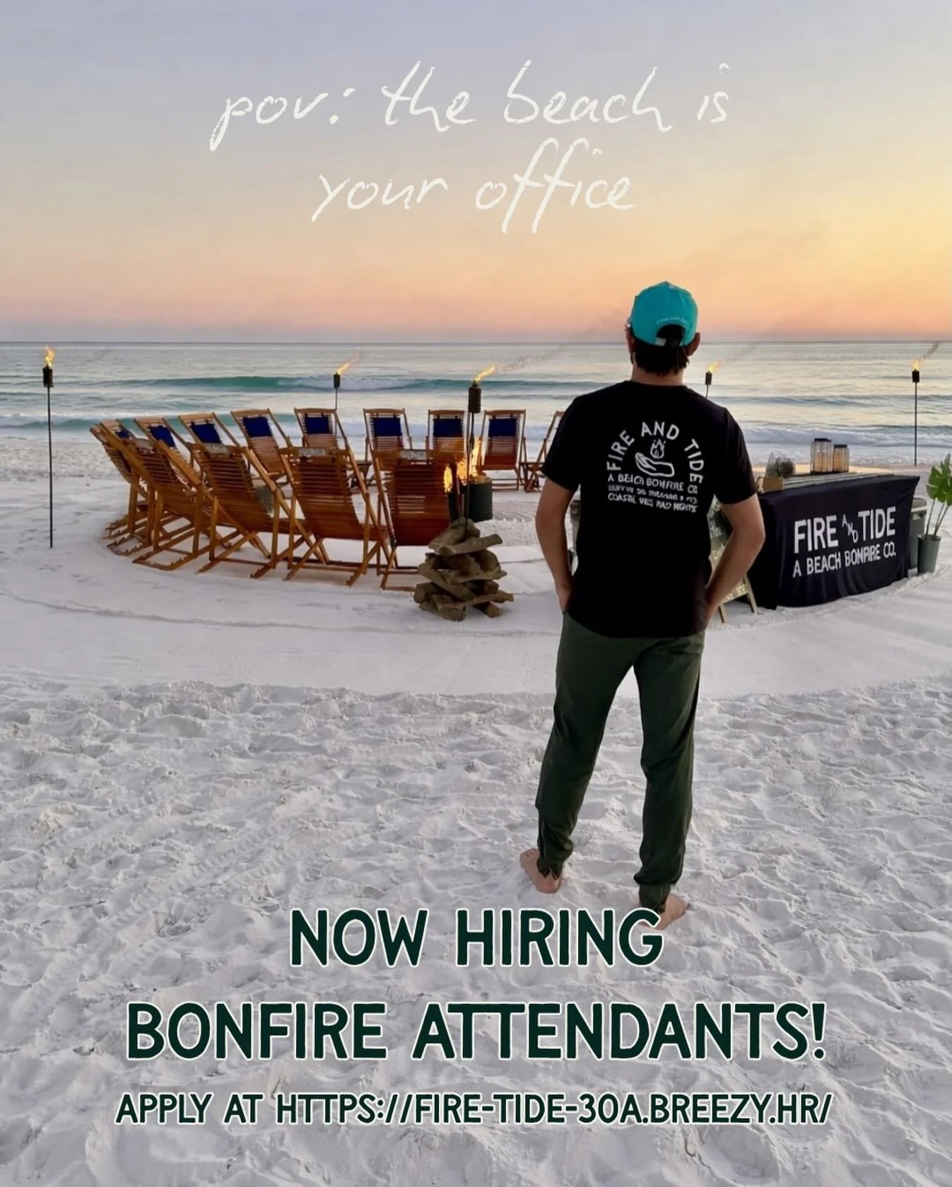 🔥 We&rsquo;re Hiring! 🌊

Fire &amp; Tide is looking for a Beach Bonfire Attendant to join our crew! If you love the beach, don&rsquo;t mind getting a little sandy, and take pride in creating unforgettable experiences&mdash;this could be the perfect