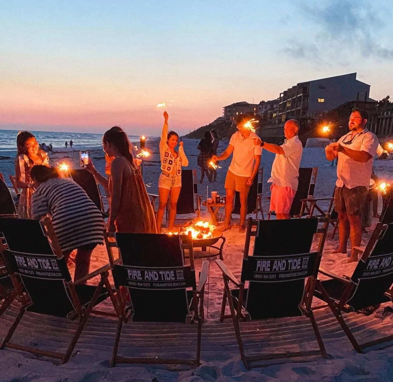 A private beach bonfire is perfect for every occasion! Book yours today to ensure an unforgettable night at the beach! ✨🔥 🌊  #beachbonfire #beachnights #30a #30alife #panamacitybeach