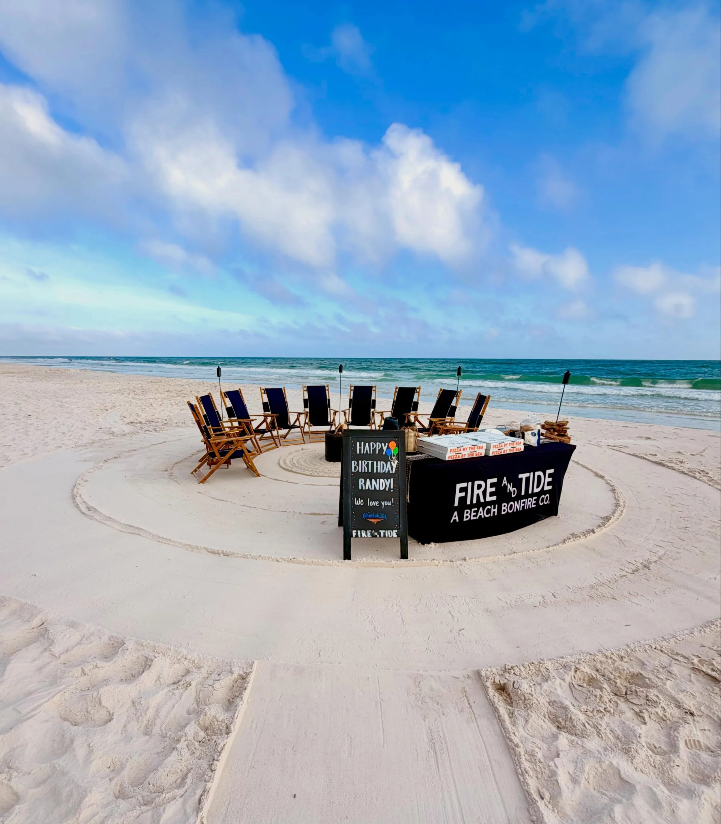 Get on out here Randy; we&rsquo;re ready to celebrate ya! 🎈🎉#birthdaybonfire #beachbonfire #30abeachbonfire #beachbonfire30a #seacrestbeach
