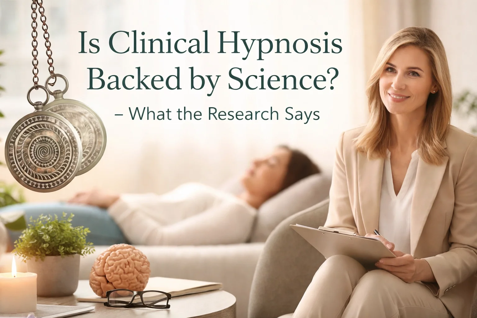 Graphic representation of brain activity and scientific data supporting clinical hypnosis therapy for anxiety in NYC.