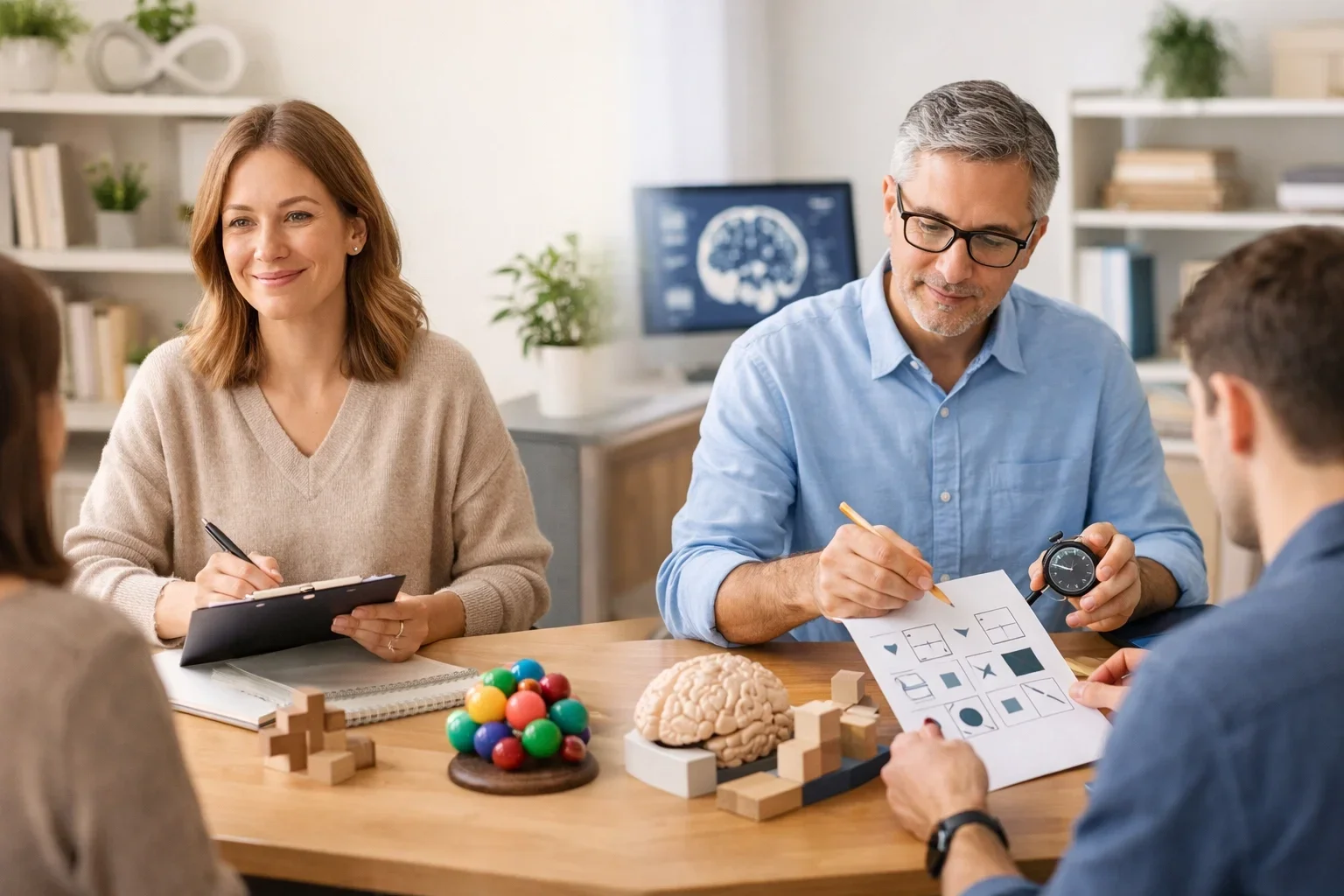 Graphic comparing adult autism evaluation vs neuropsychological testing features