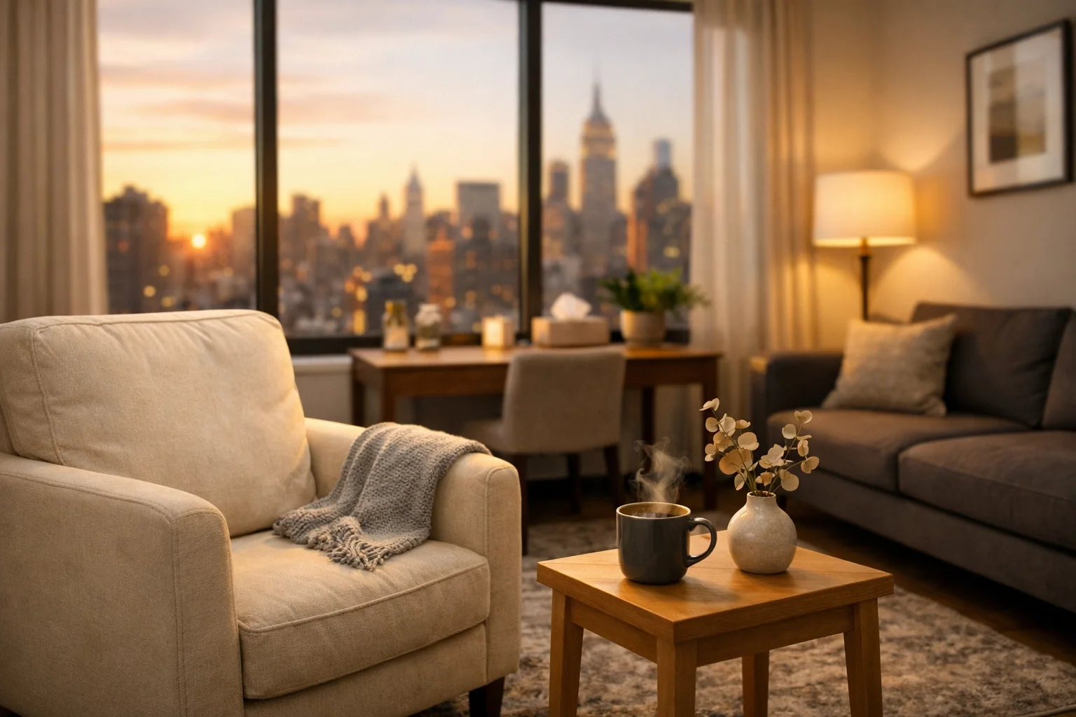 Gayle Weill's warm New York therapy office for specialized birth mother adoption counseling