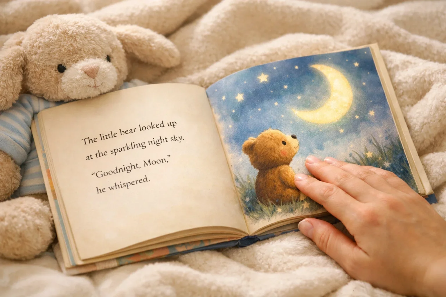 An adoptive parent in NYC reading a specialized storybook to their child during bedtime, showing a natural way to discuss adoption identity at an early age.