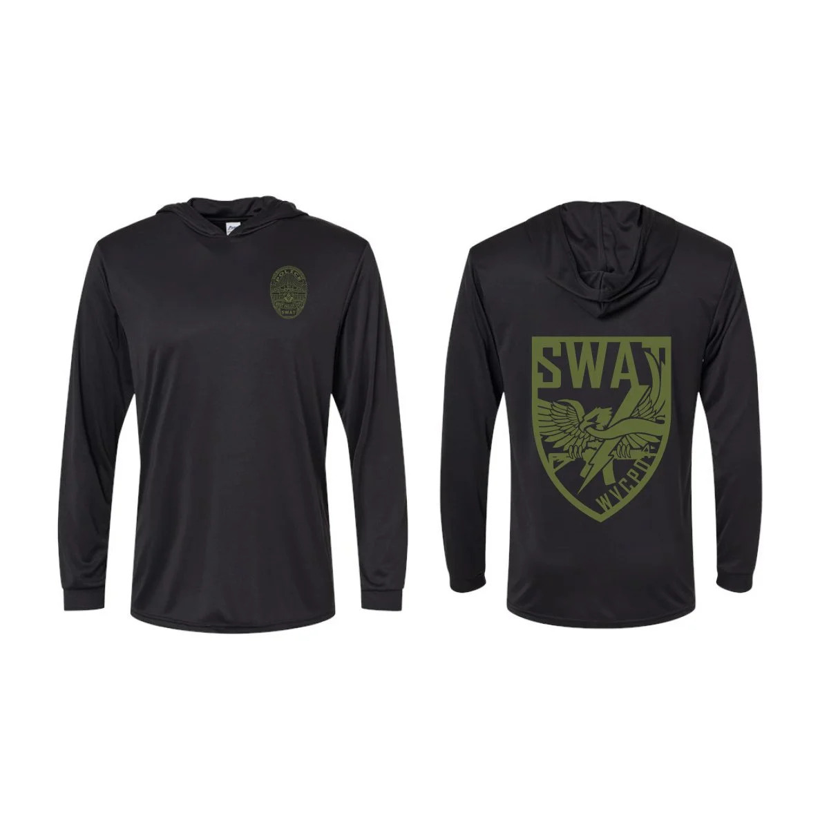 WVCPD SWAT Paragon Unisex Bahama Performance Hooded Long Sleeve T-Shirt