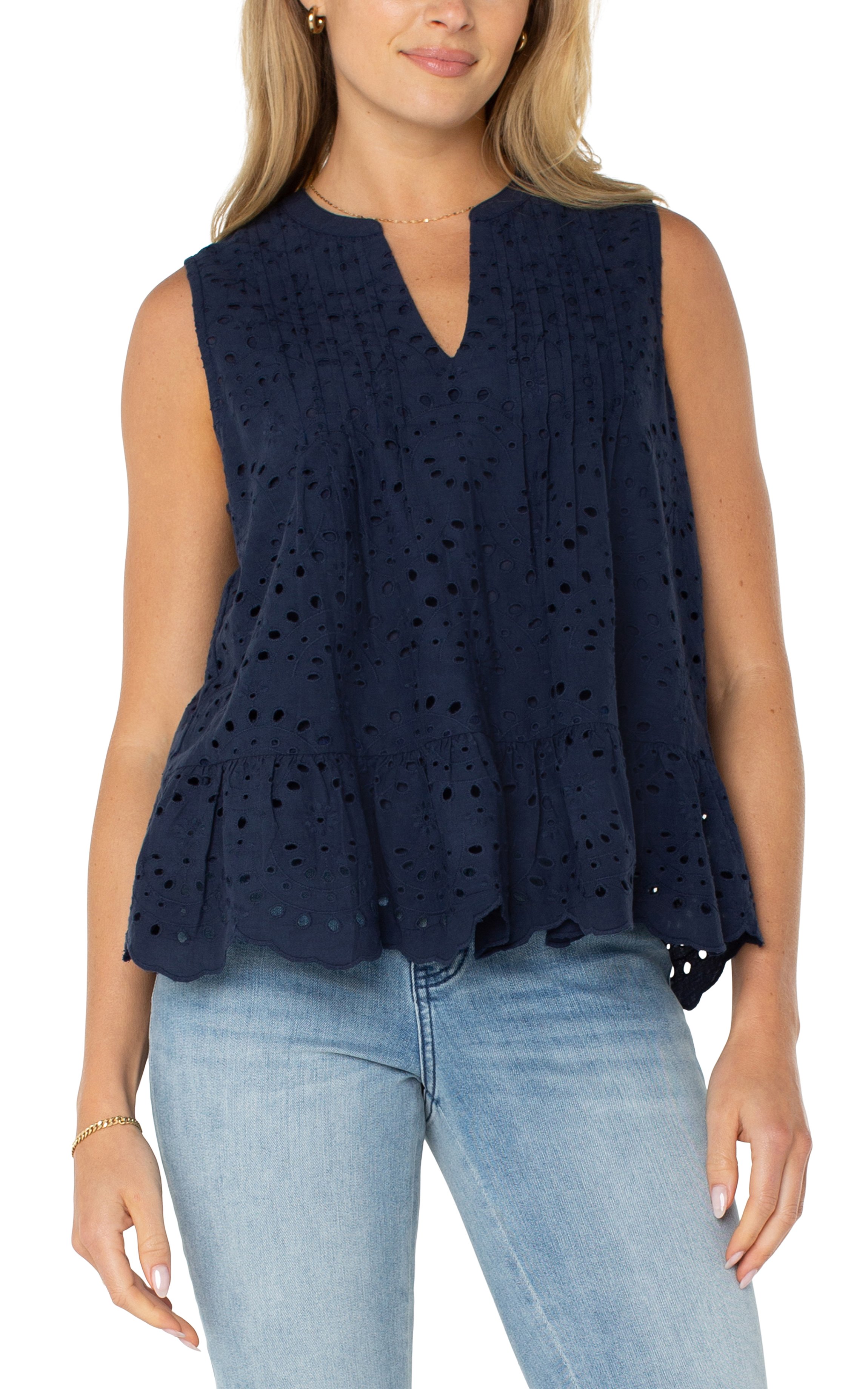 LIVERPOOL PINTUCK WOVEN TOP