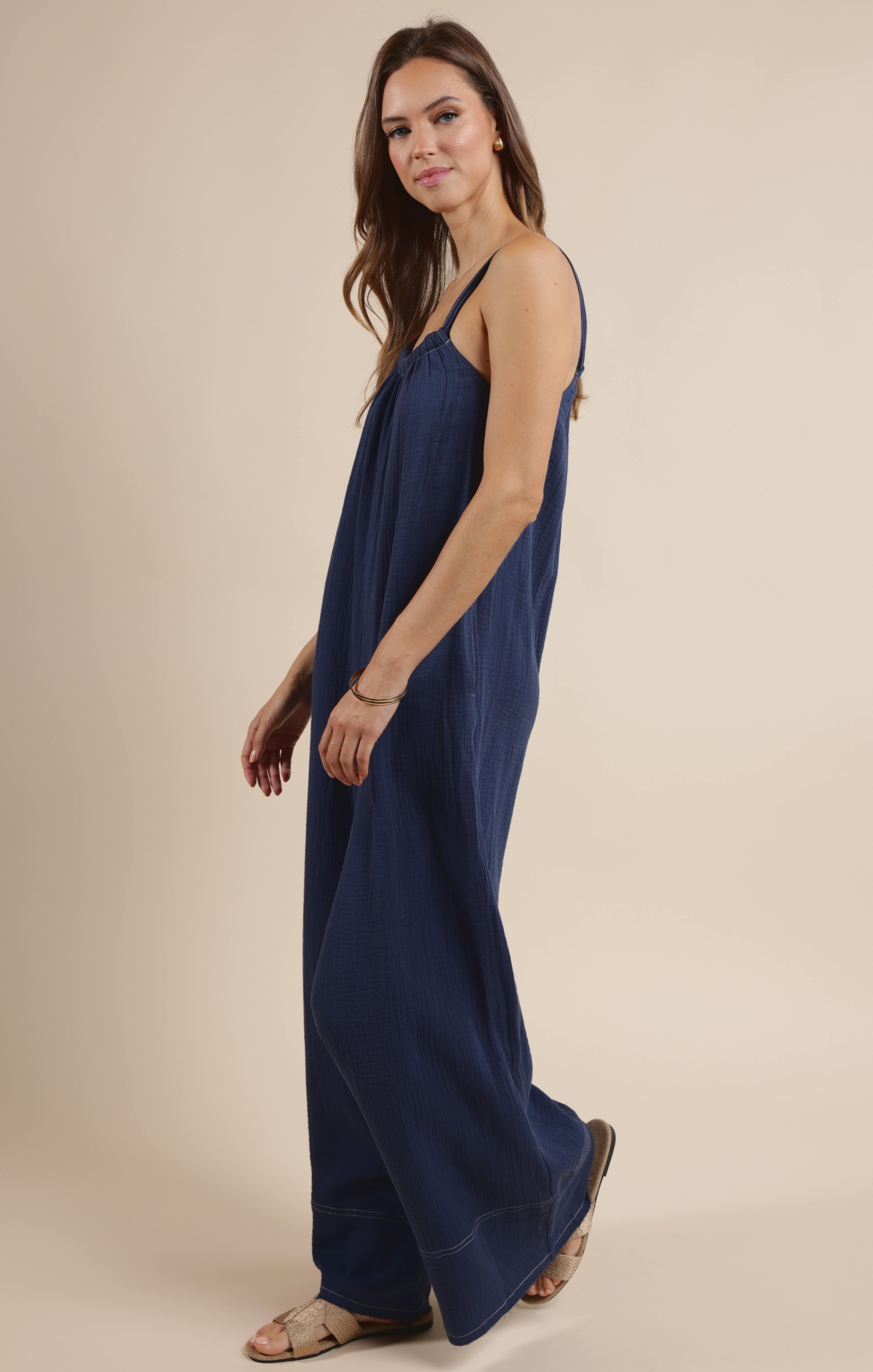 BREEZY LANE FRAYED HEM JUMPSUIT