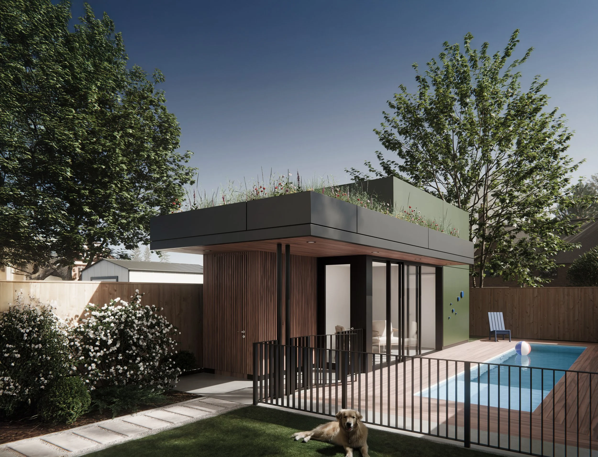 Garden Top Pool House by These Architects