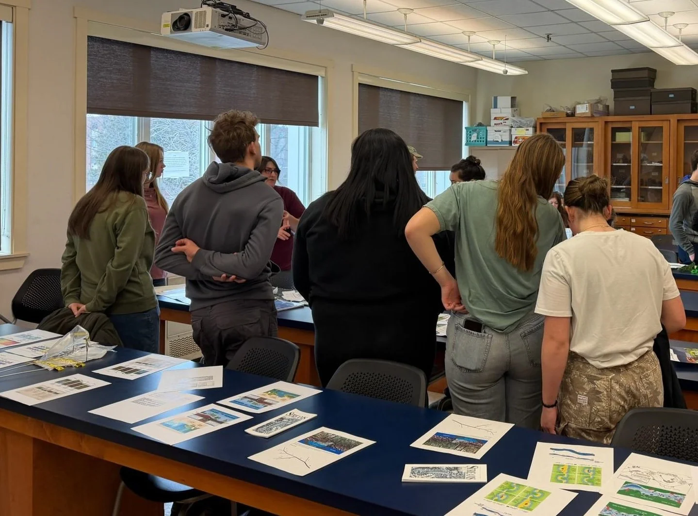 Students participating in the aquatics rotation