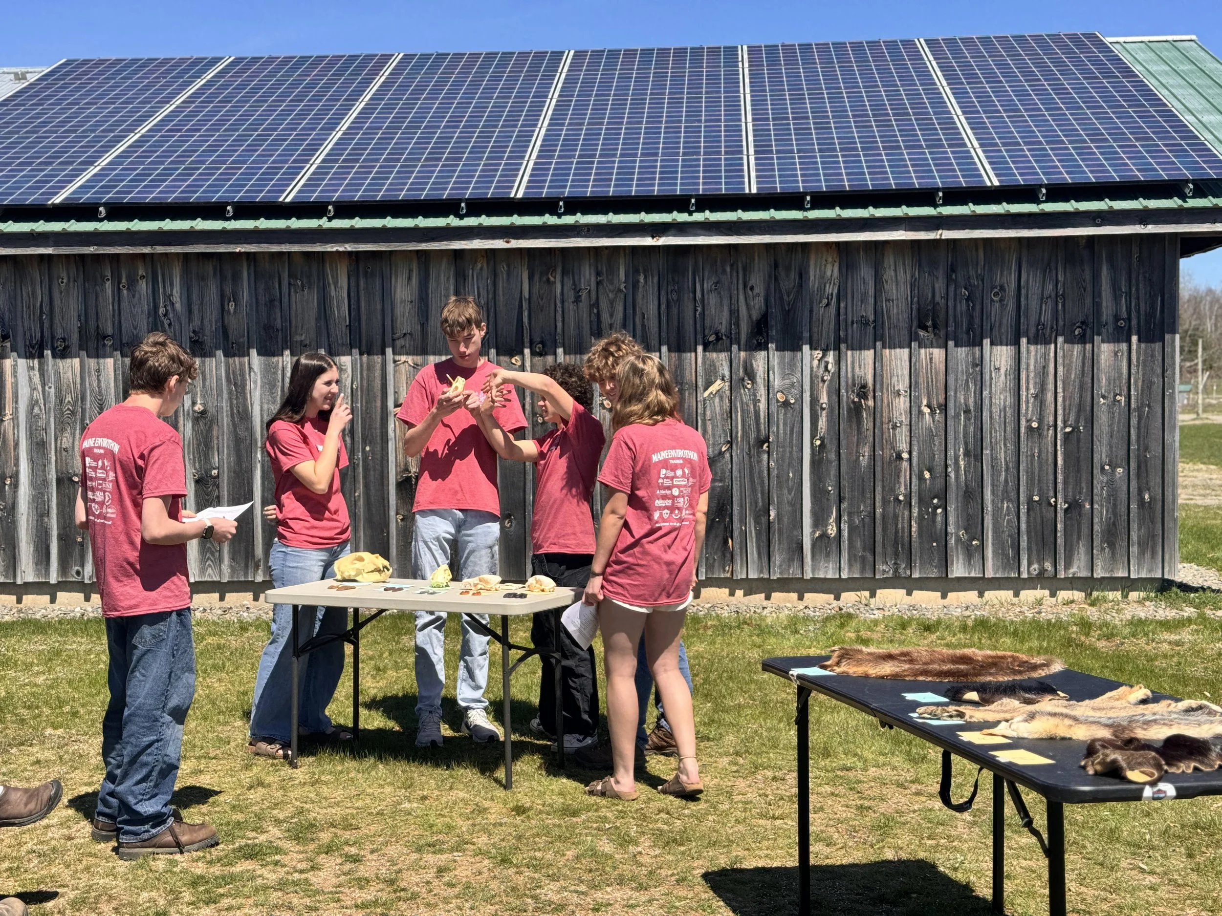 Maine Envirothon students identifying wildlife.