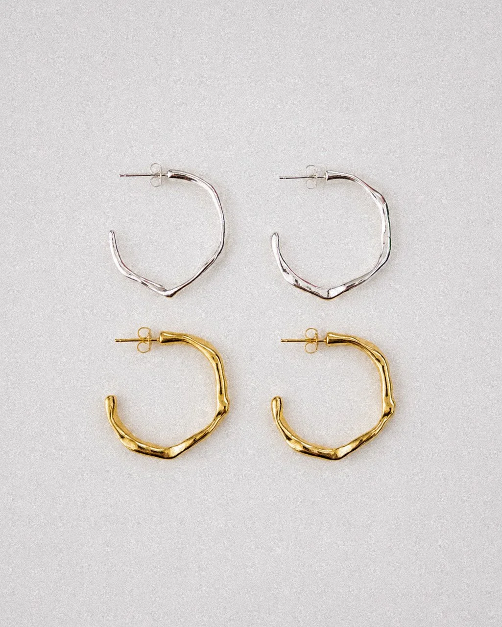 wonky hoop earrings