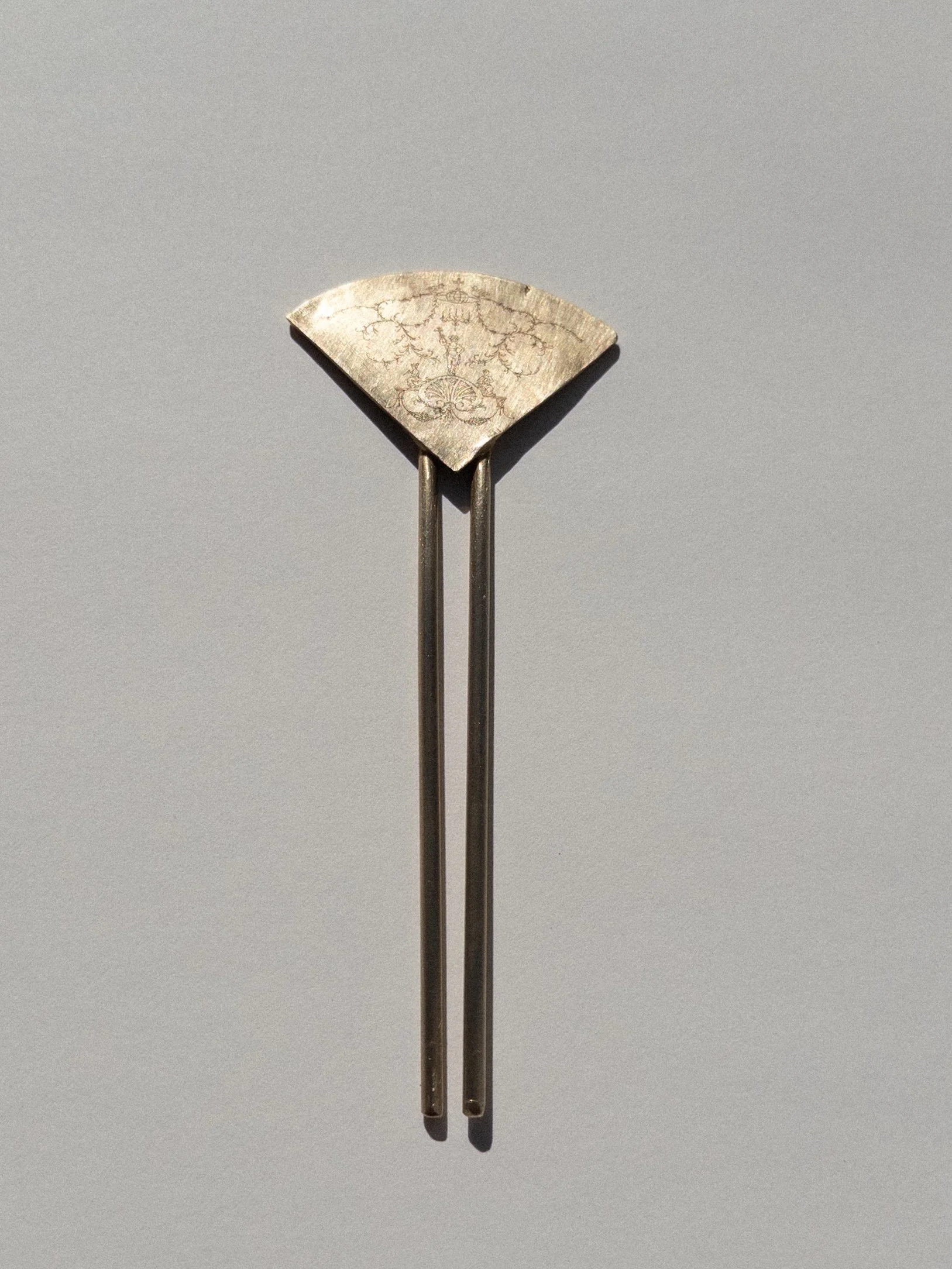 brass lace detail french hair pin